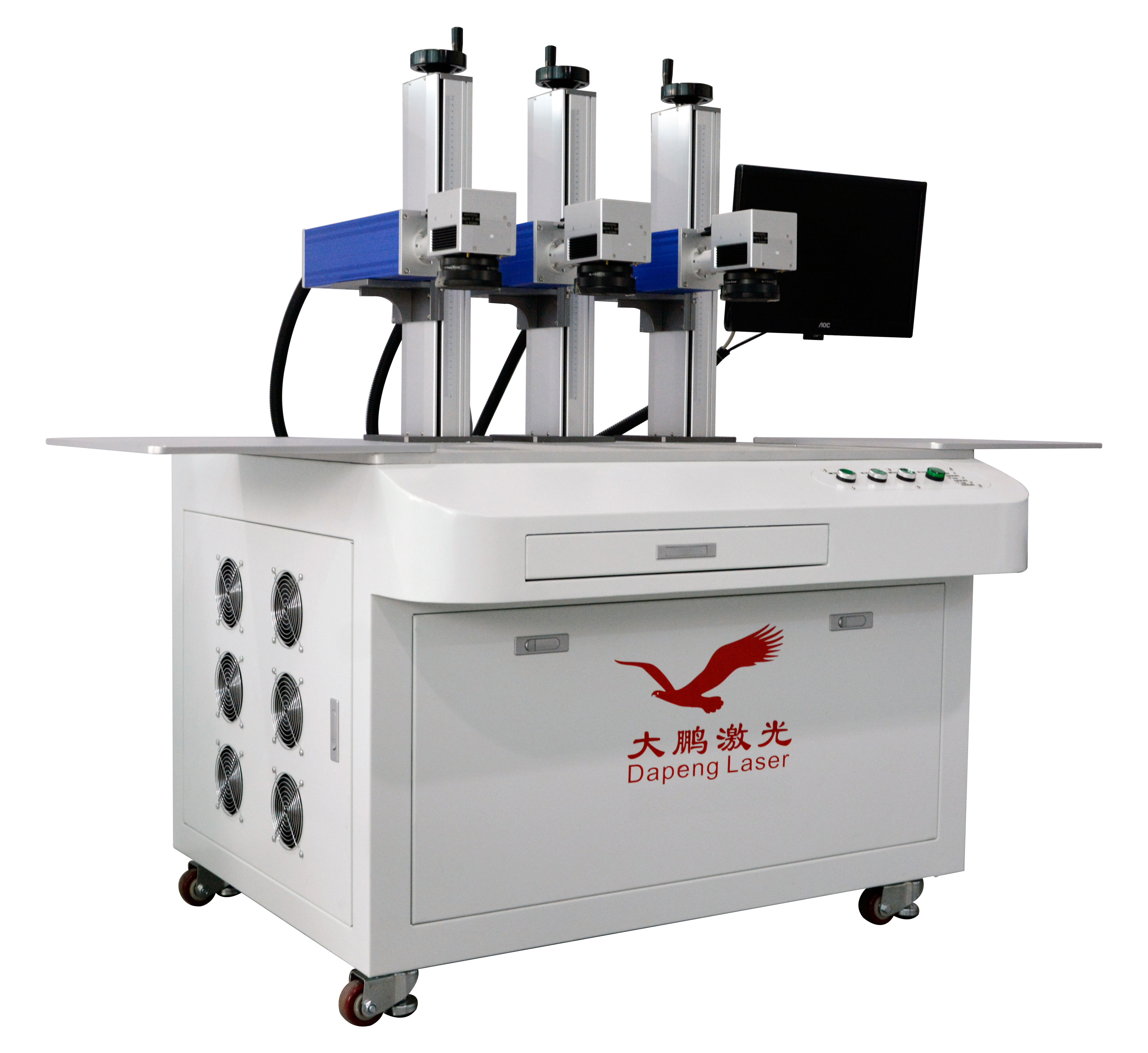 Three-head fiber laser marking machine